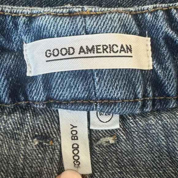 Good American Good Boy Double Slit Jeans, Size 6/28