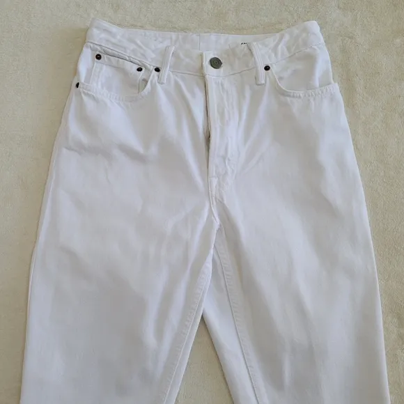 GRLFRND Kiara Boyfriend High Waist‎ High Rise Straight Leg Jeans White