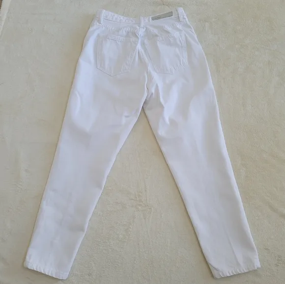 GRLFRND Kiara Boyfriend High Waist‎ High Rise Straight Leg Jeans White