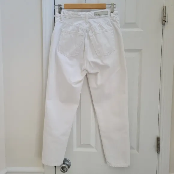 GRLFRND Kiara Boyfriend High Waist‎ High Rise Straight Leg Jeans White