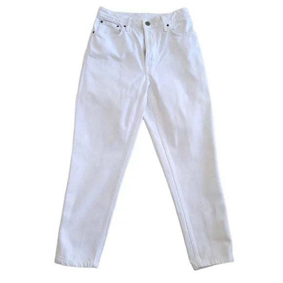 GRLFRND Kiara Boyfriend High Waist‎ High Rise Straight Leg Jeans White