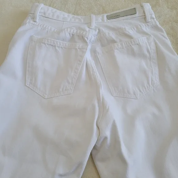 GRLFRND Kiara Boyfriend High Waist‎ High Rise Straight Leg Jeans White