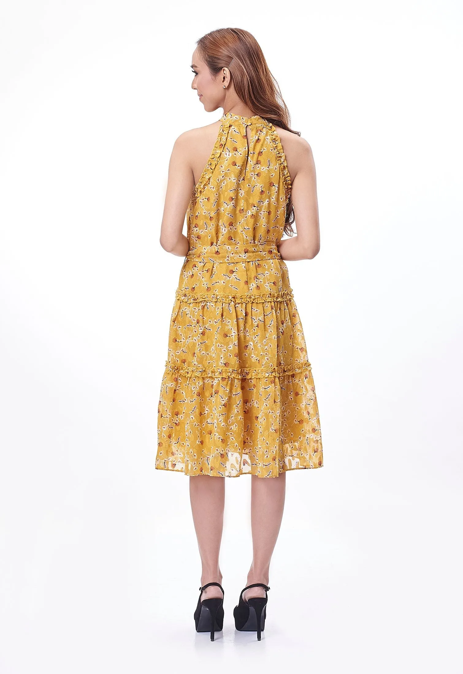 Halter Ditsy Floral Dress