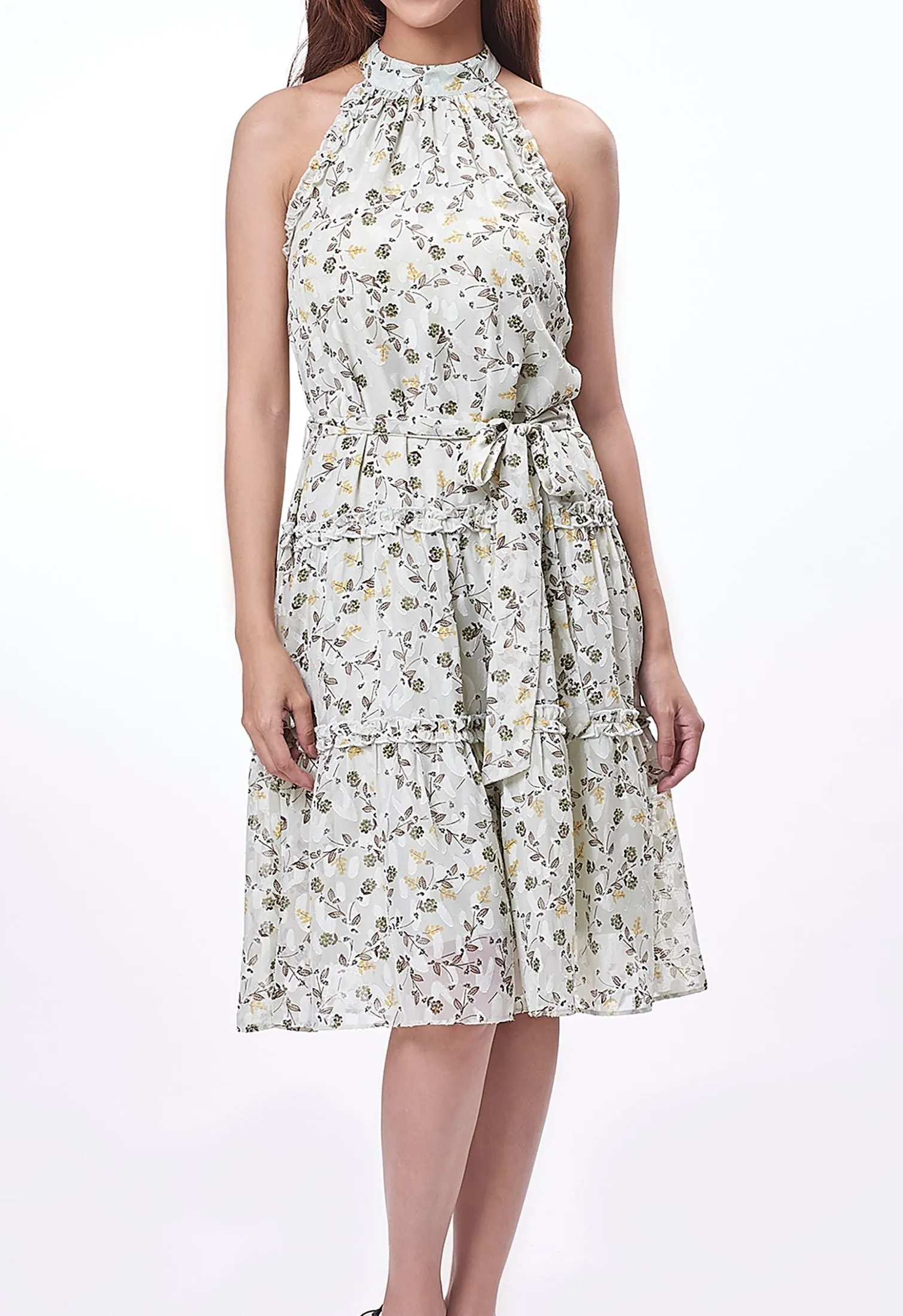 Halter Ditsy Floral Dress
