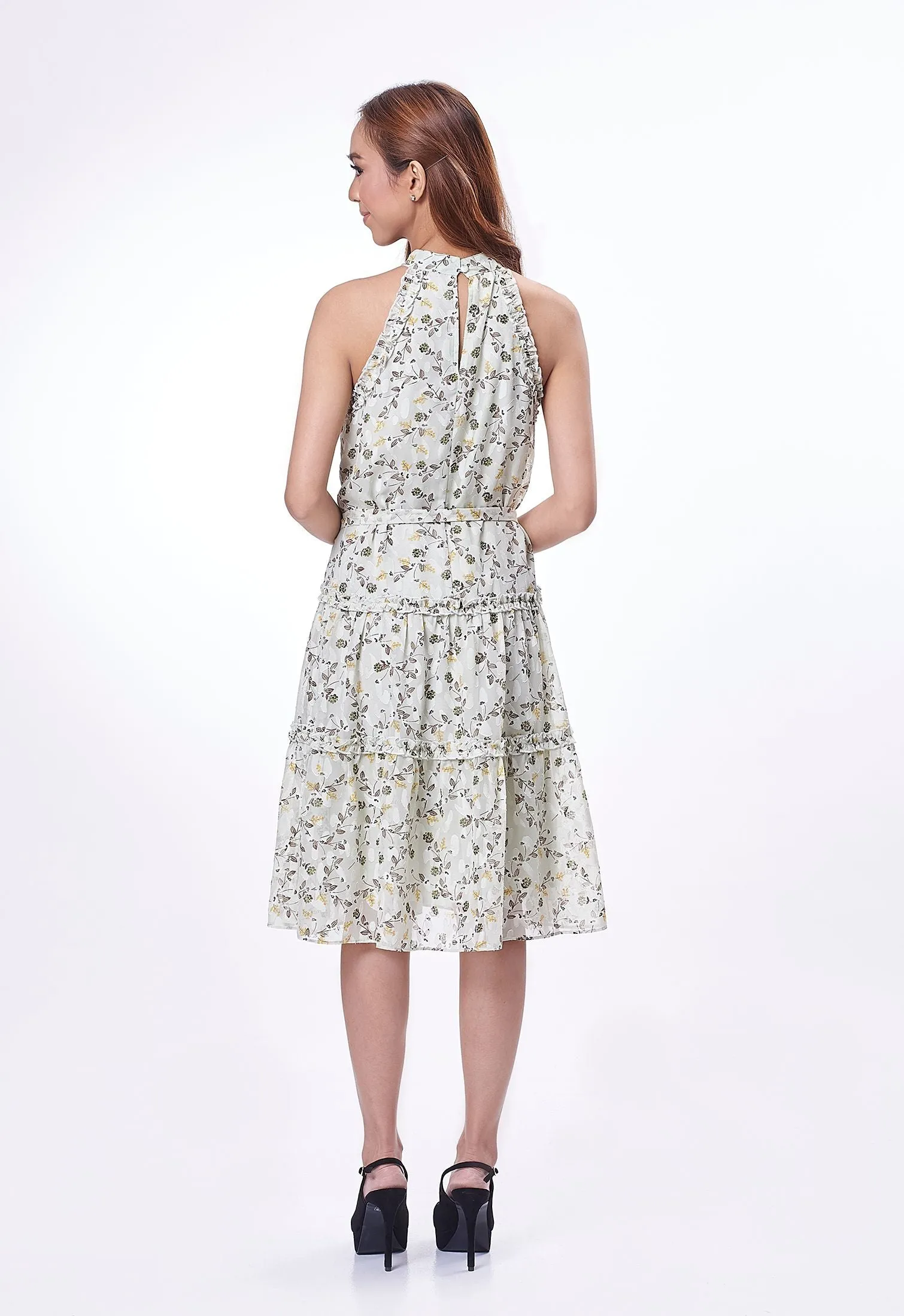 Halter Ditsy Floral Dress