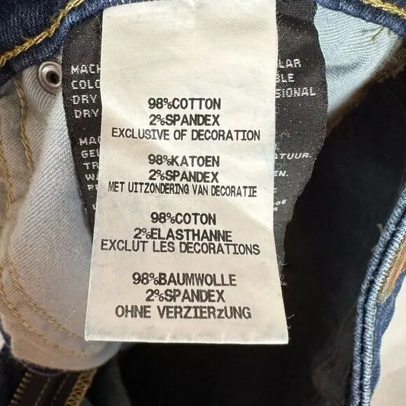 Harley-Davidson Women’s Jeans Straight Leg Mid-Rise Stretch Denim Dark Indigo 27