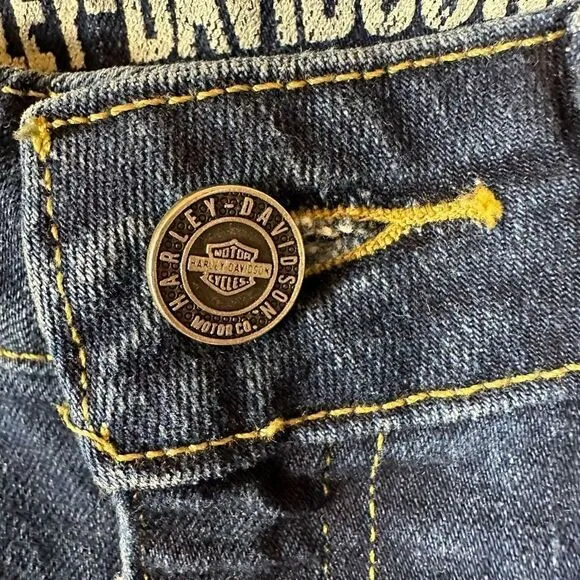 Harley-Davidson Women’s Jeans Straight Leg Mid-Rise Stretch Denim Dark Indigo 27