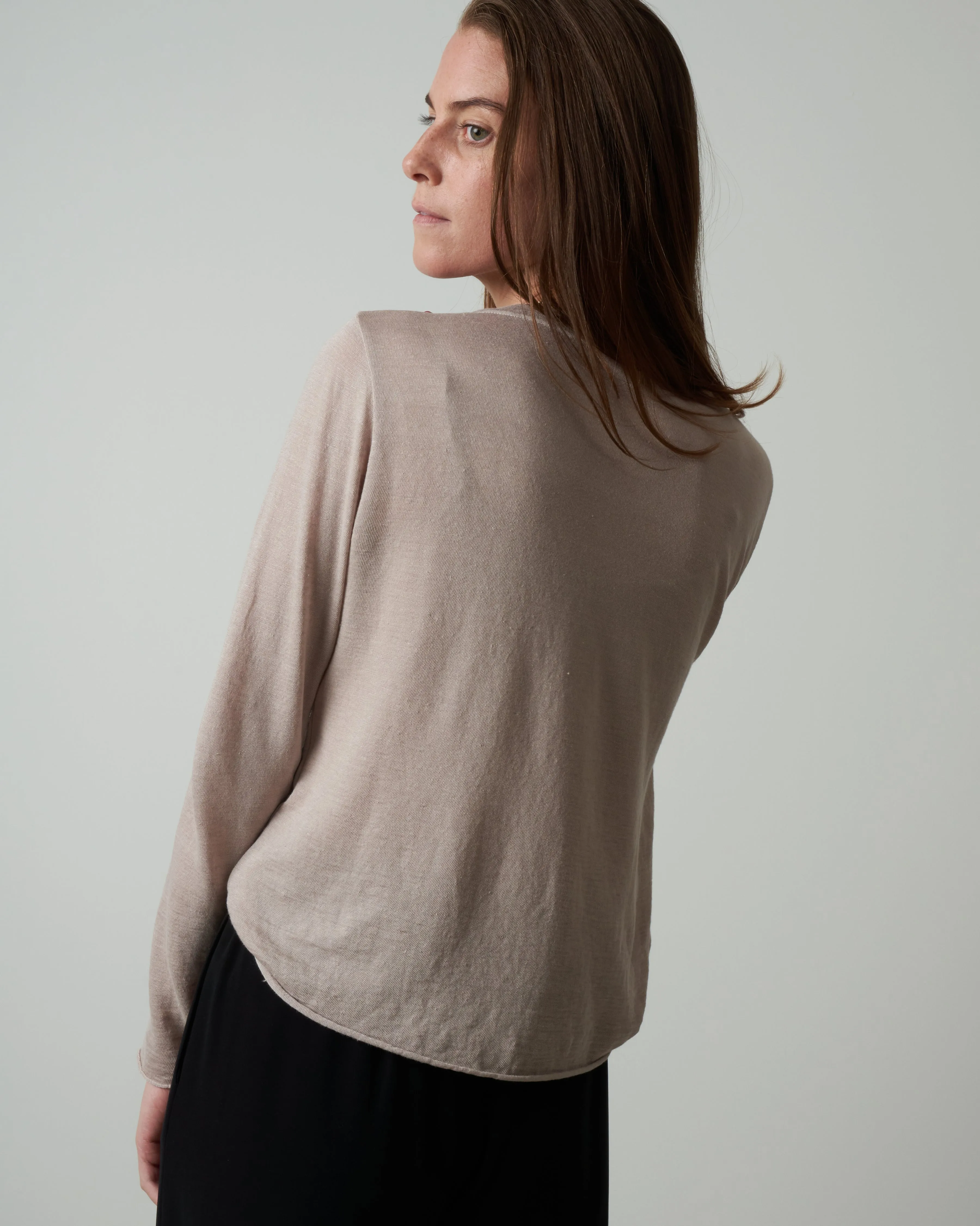 high gauge linen pullover - haze
