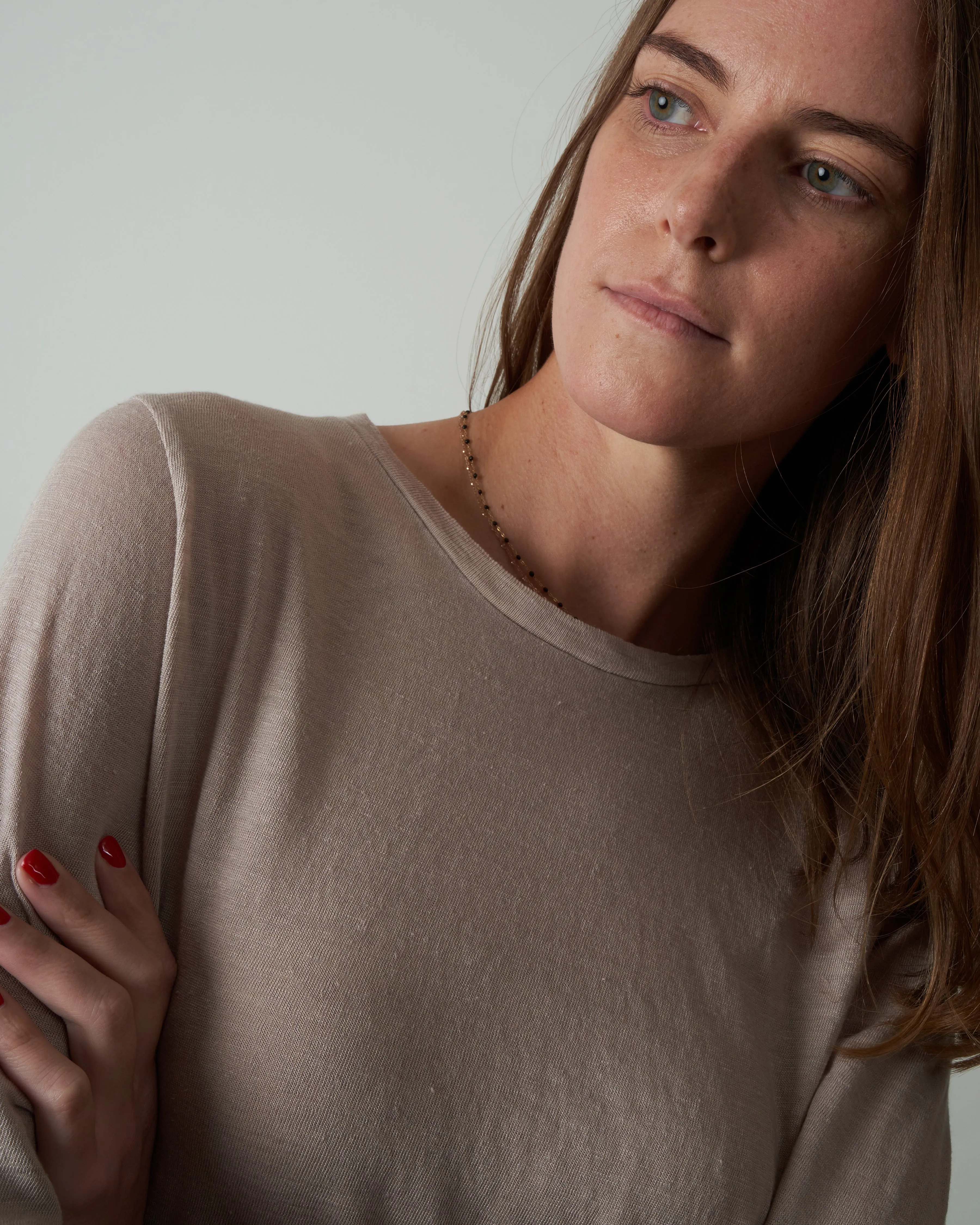 high gauge linen pullover - haze