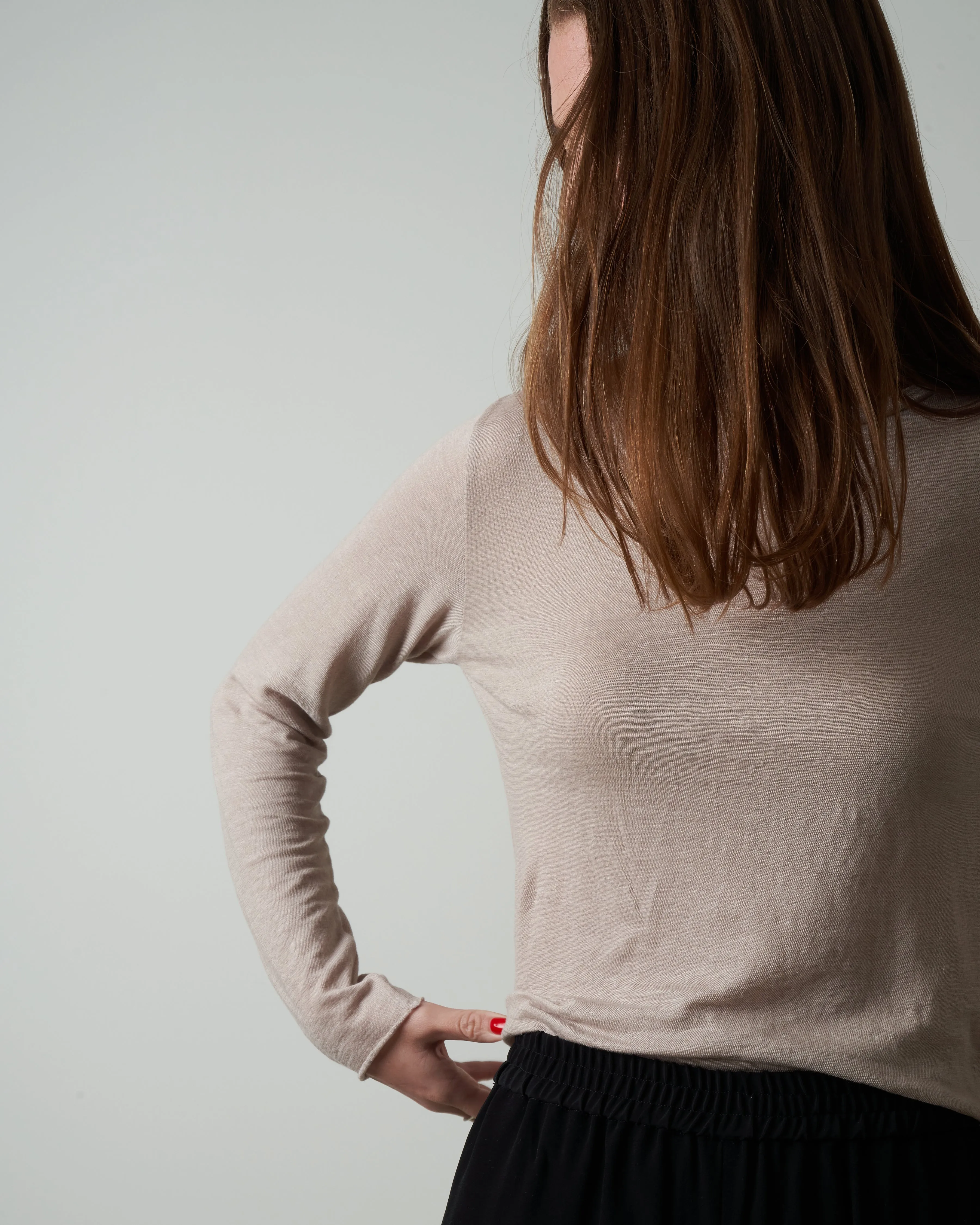 high gauge linen pullover - haze