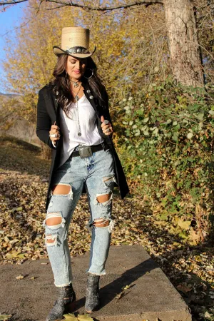 High Rise Distressed Boyfriend