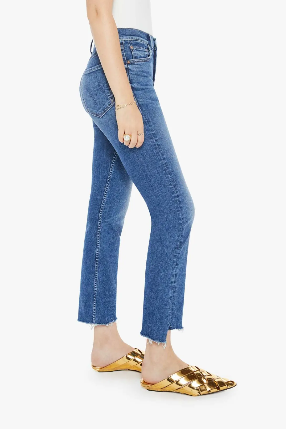 High Waisted Rider Ankle Step Fray Jean | Over The Top