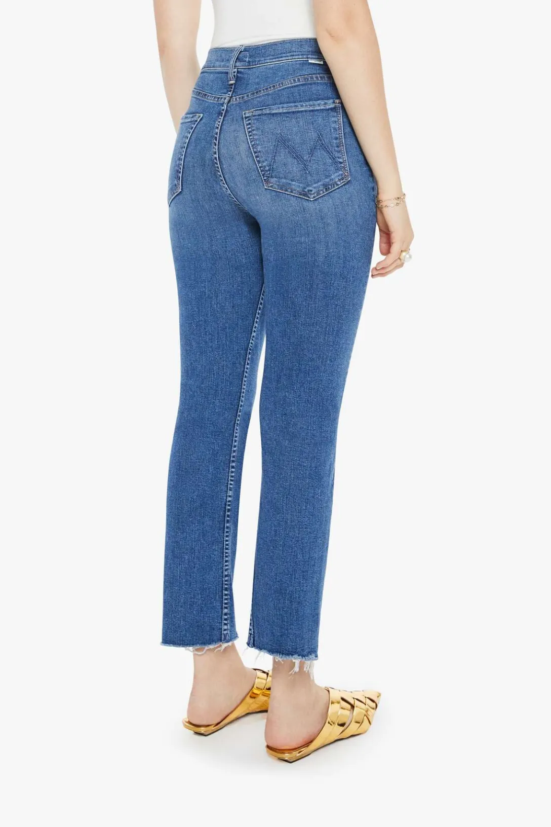 High Waisted Rider Ankle Step Fray Jean | Over The Top