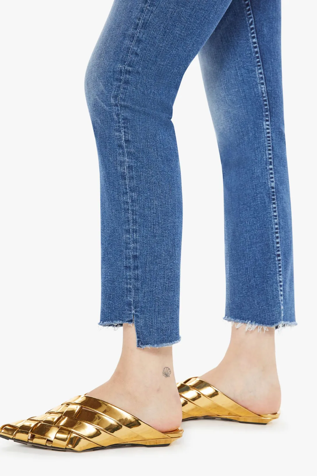 High Waisted Rider Ankle Step Fray Jean | Over The Top