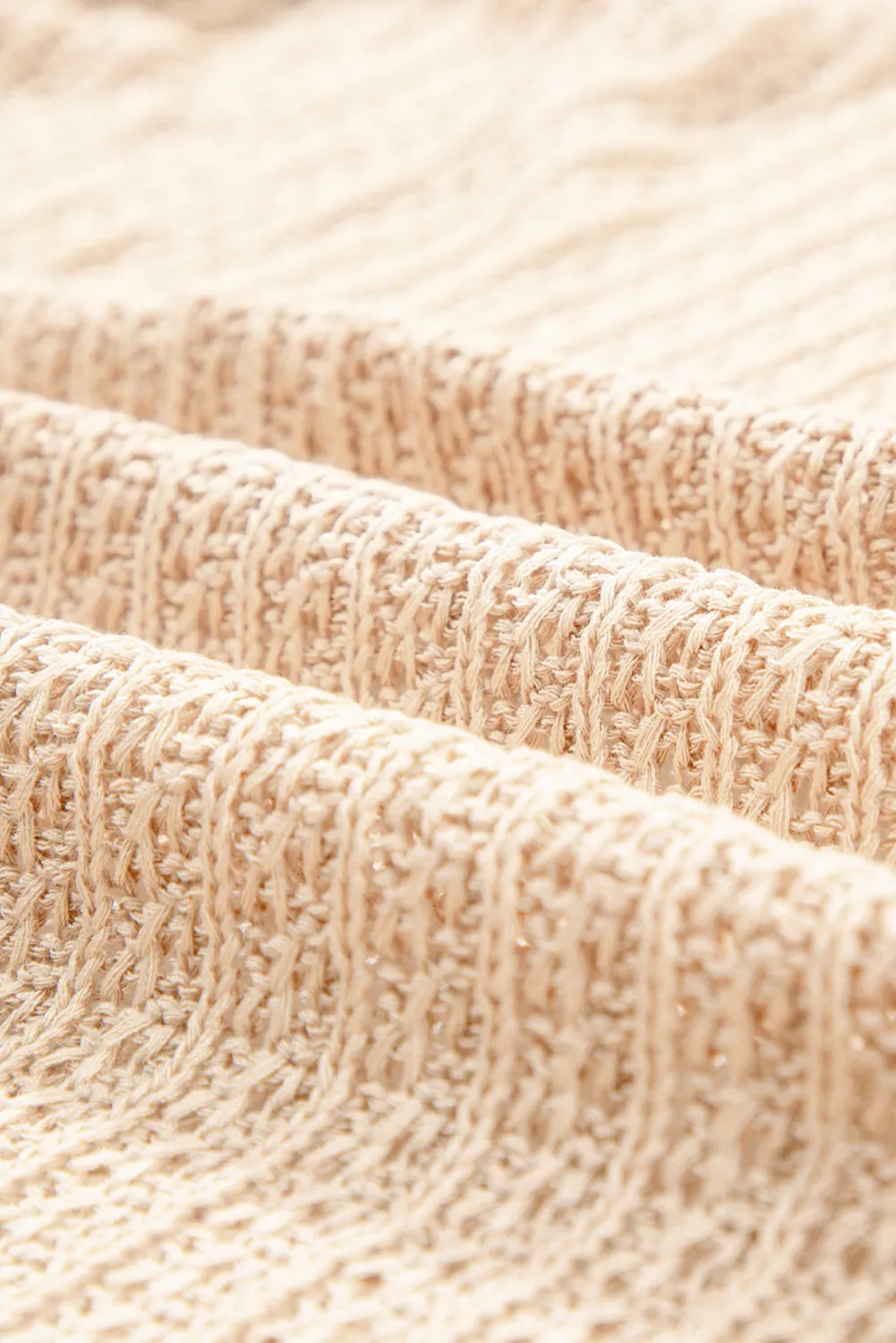 Hollow-out Bracelet Sleeve Knit Cardigan