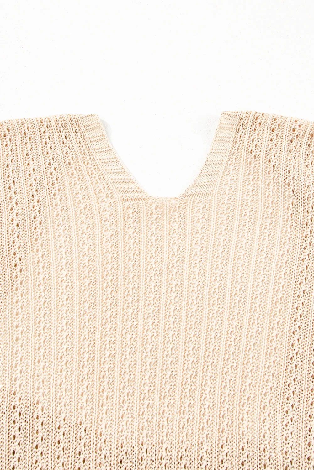 Hollow-out Bracelet Sleeve Knit Cardigan