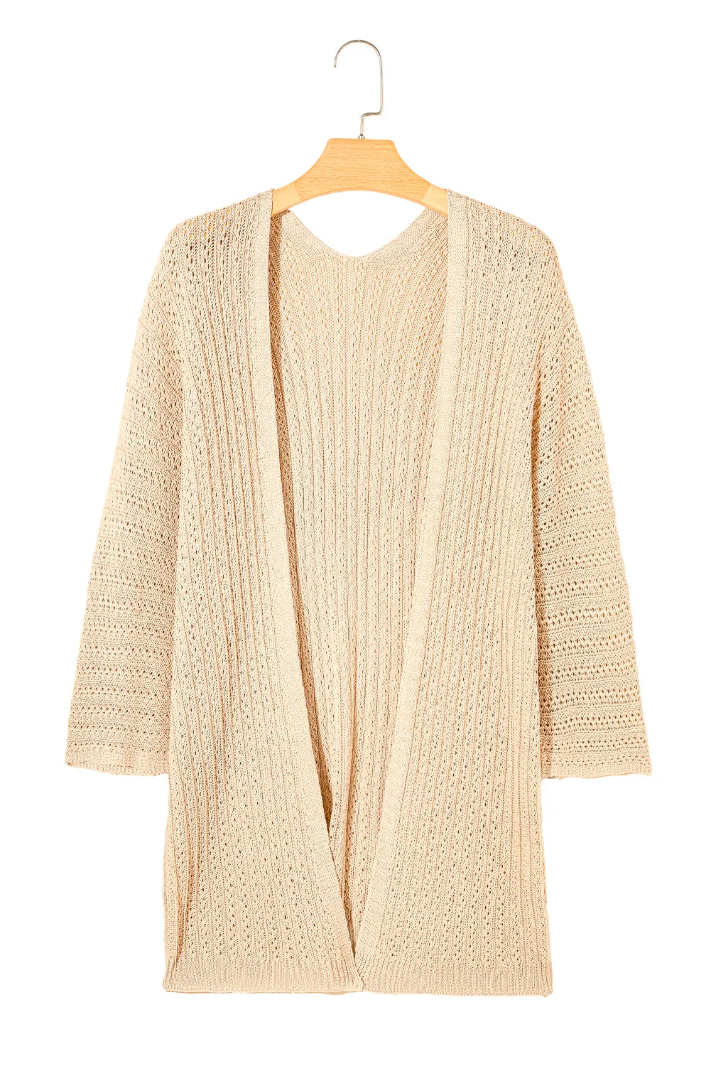 Hollow-out Bracelet Sleeve Knit Cardigan