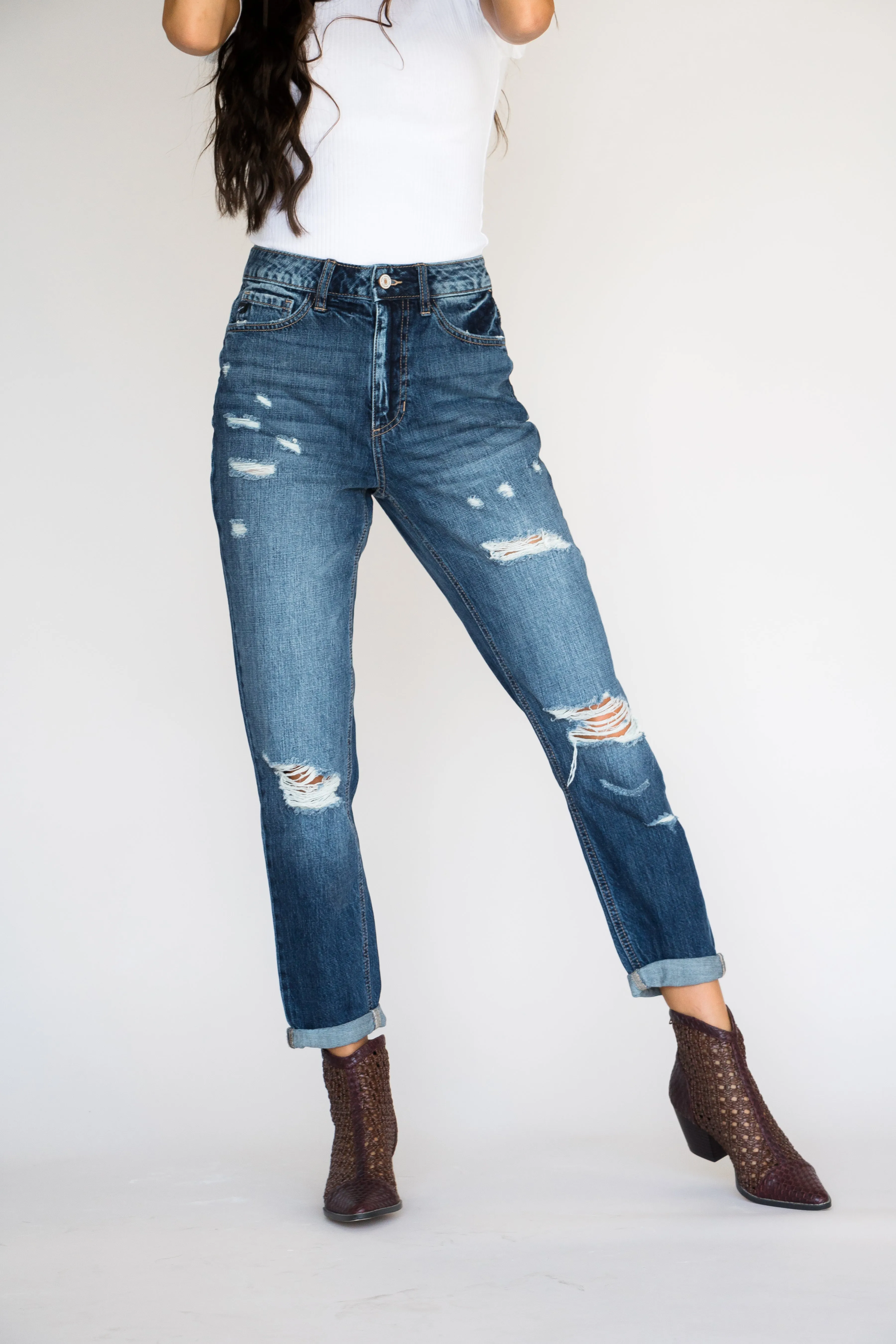 Hotline High Rise Girlfriend Kancan Jean