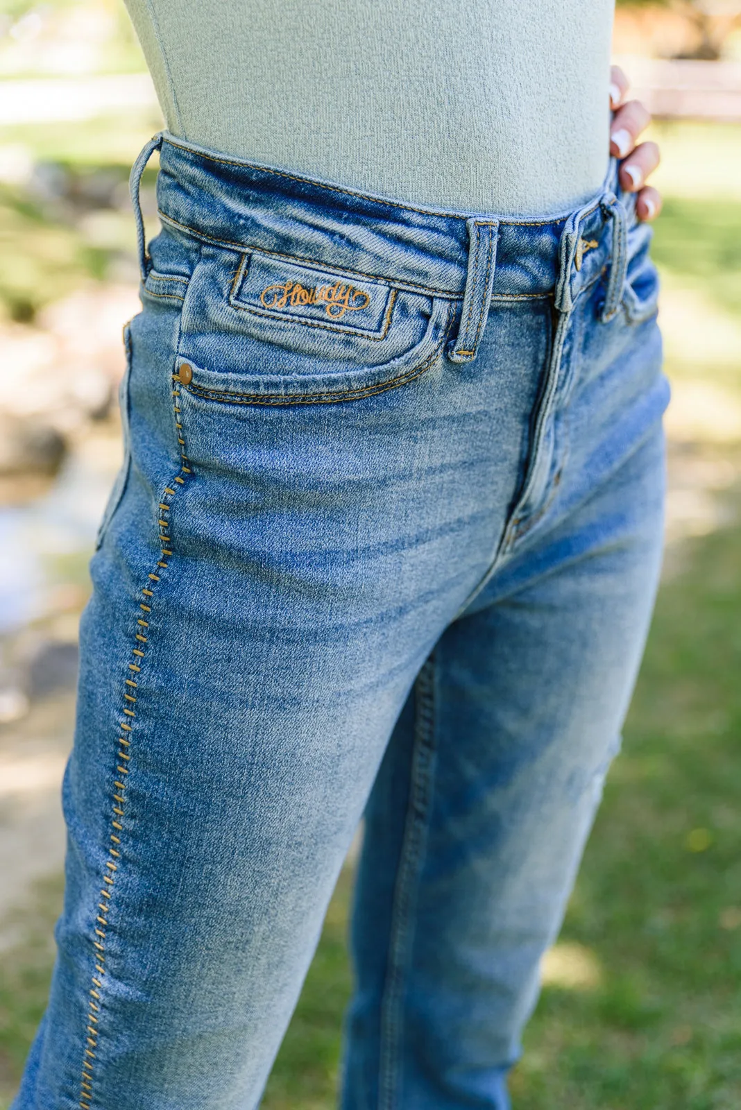 Howdy Embroidery Boyfriend Jeans by Judy Blue