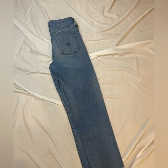 Hudson Jeans Low Rise Size 29 Blue Nico Straight Leg distress Med Wash Jeans