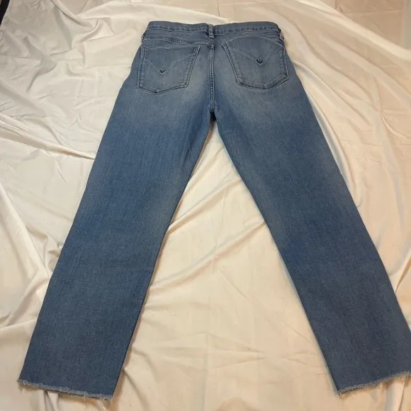 Hudson Jeans Low Rise Size 29 Blue Nico Straight Leg distress Med Wash Jeans