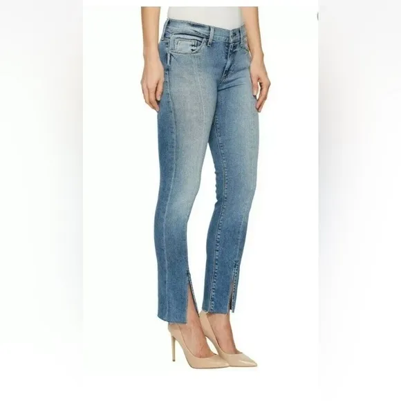 Hudson Nico Mid-rise Ankle Straight Jeans with Slit Size 28