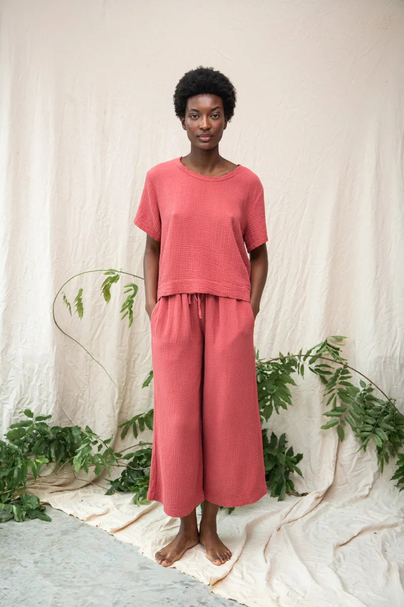 Jayda Organic Cotton Top in Rose