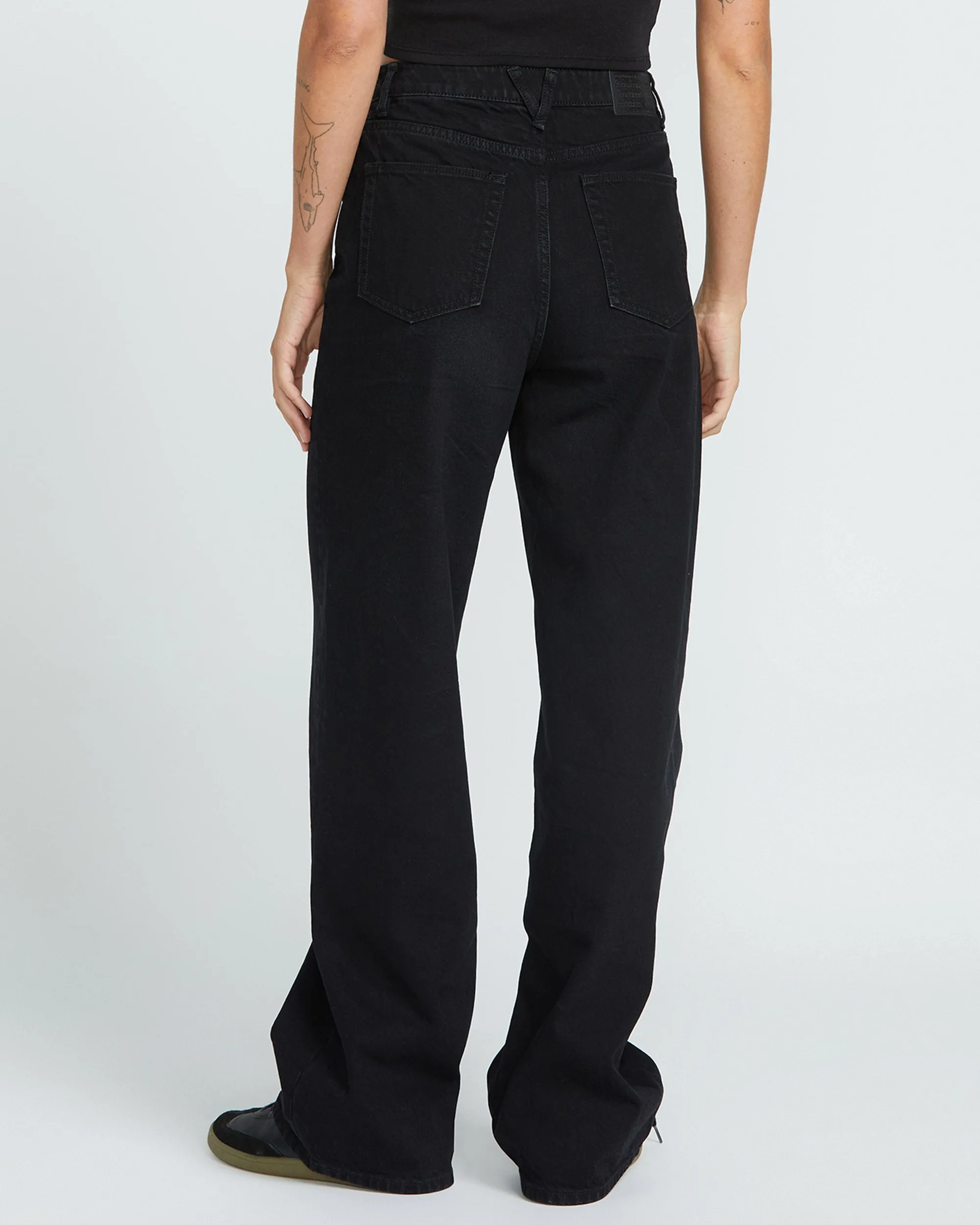 Jean Stoned Boyfriend High Rise - BLACK