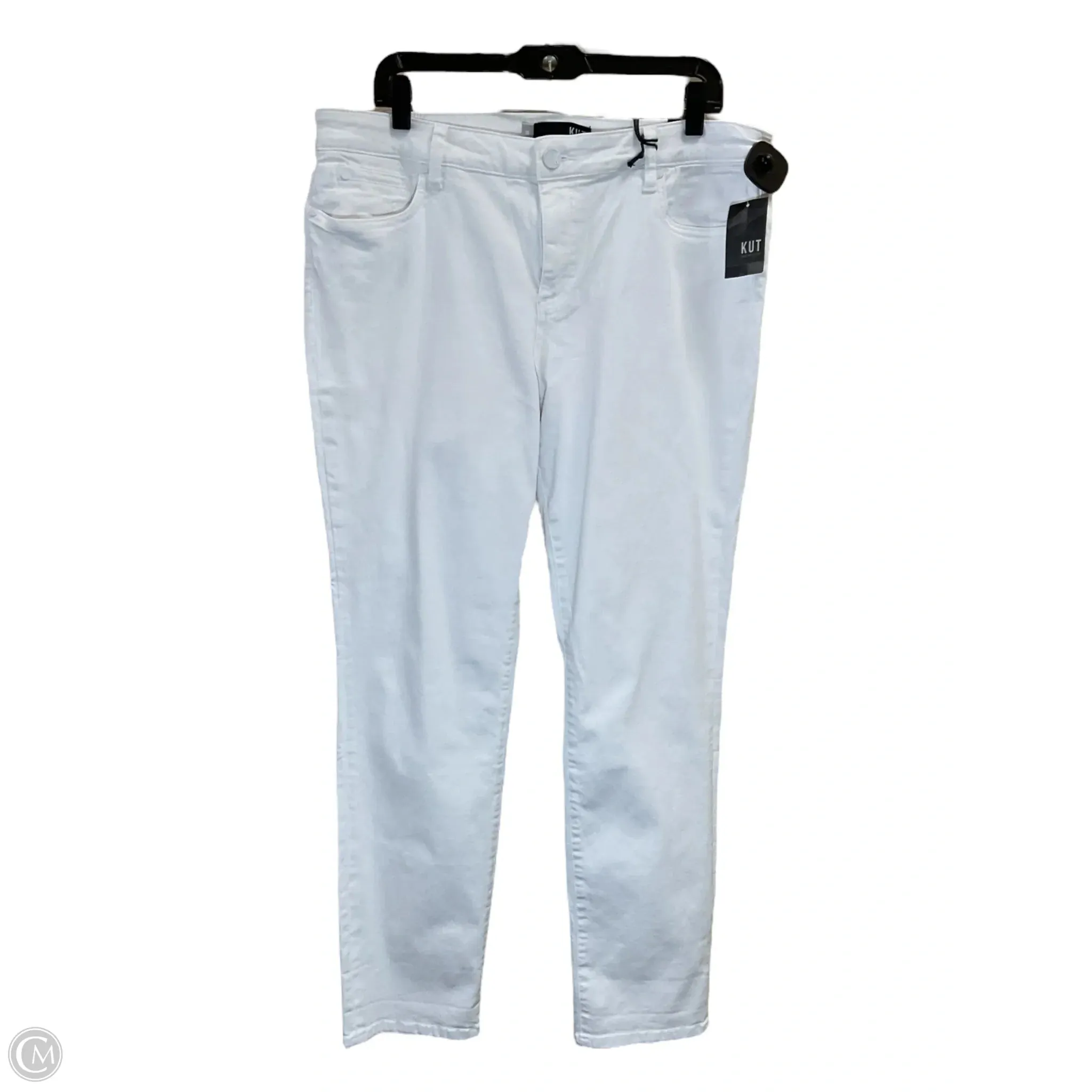 Jeans Boyfriend By Kut In White Denim, Size: 14