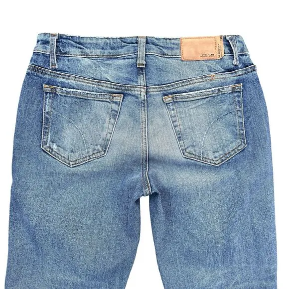 JOE'S The Billie Crop Boyfriend Tapered Women's Distressed Blue Jeans Size 25