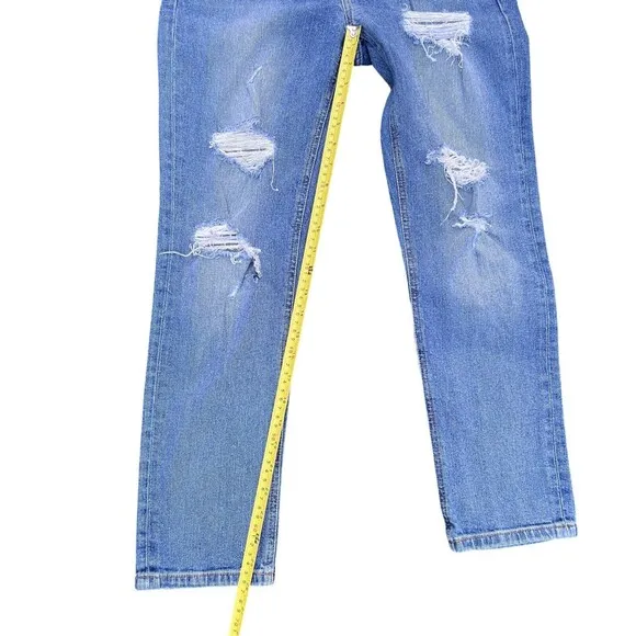 JOE'S The Billie Crop Boyfriend Tapered Women's Distressed Blue Jeans Size 25