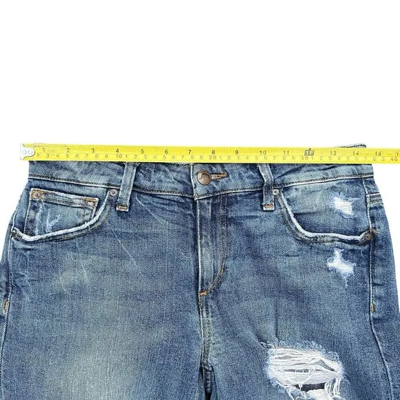 JOE'S The Billie Crop Boyfriend Tapered Women's Distressed Blue Jeans Size 25