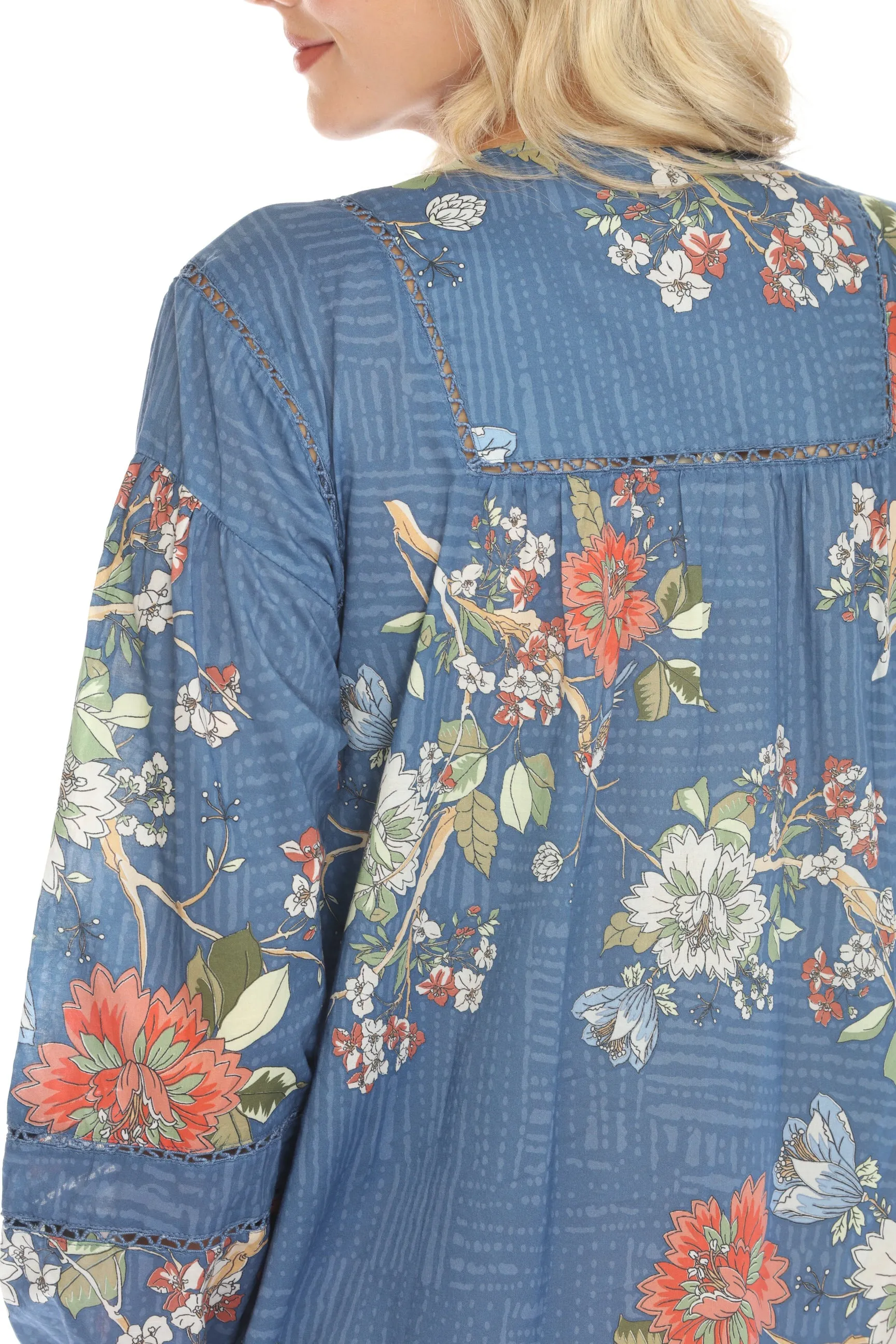 Johnny Was Mosaic Floral Cotton Mini Dress R32024 Boho Chic