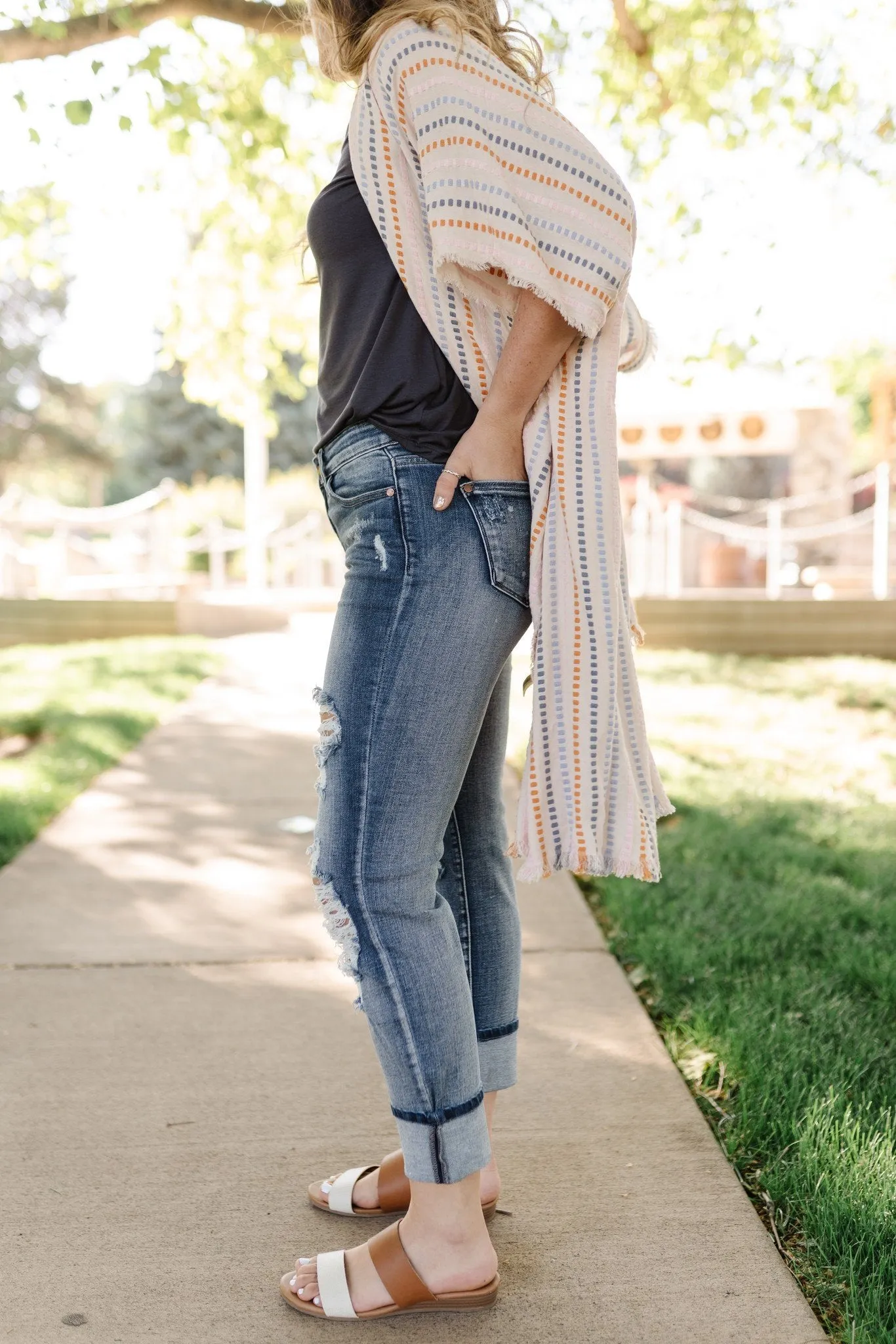 Judy Blue Bleach Splash Boyfriend Jeans
