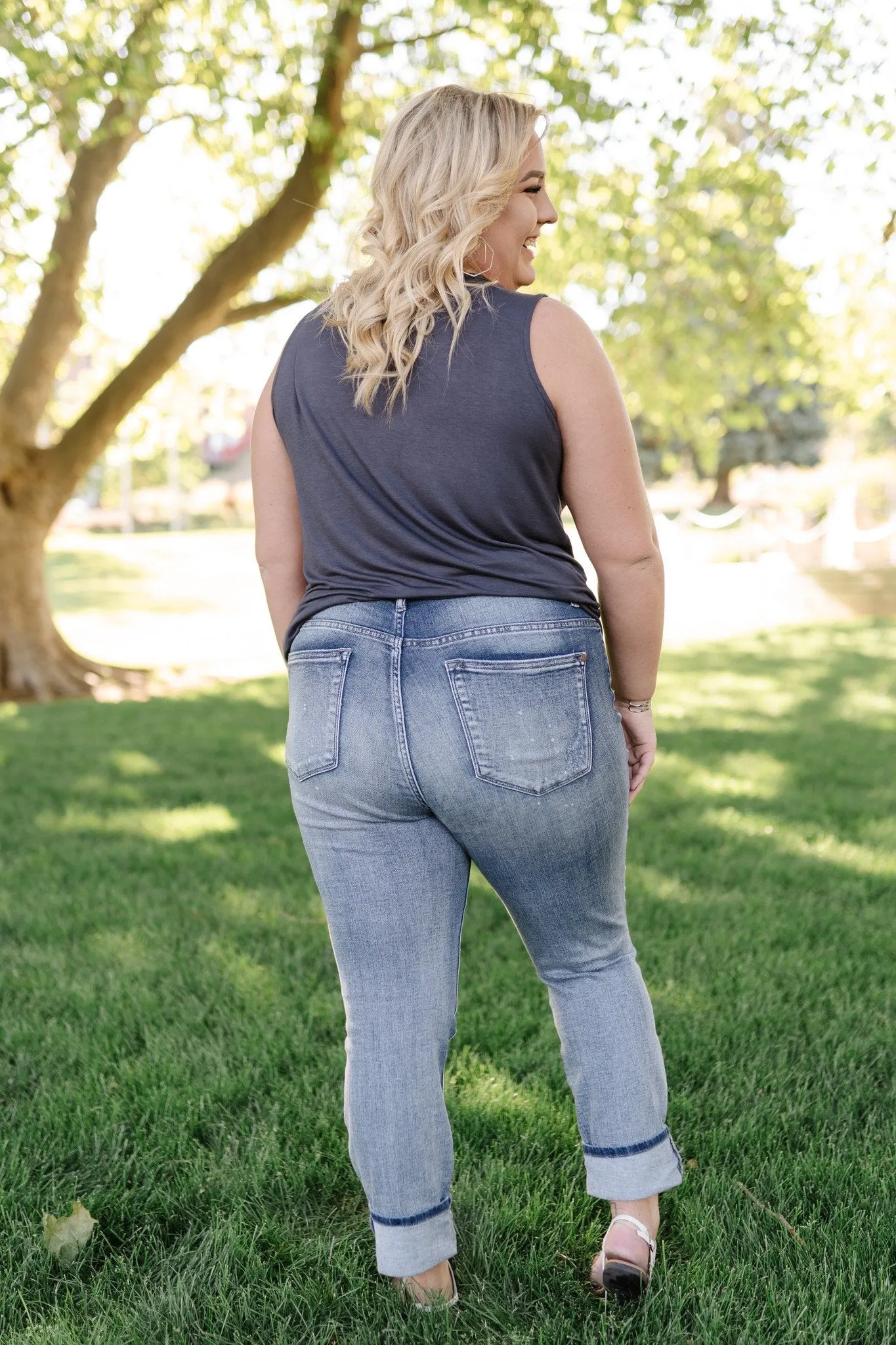 Judy Blue Bleach Splash Boyfriend Jeans