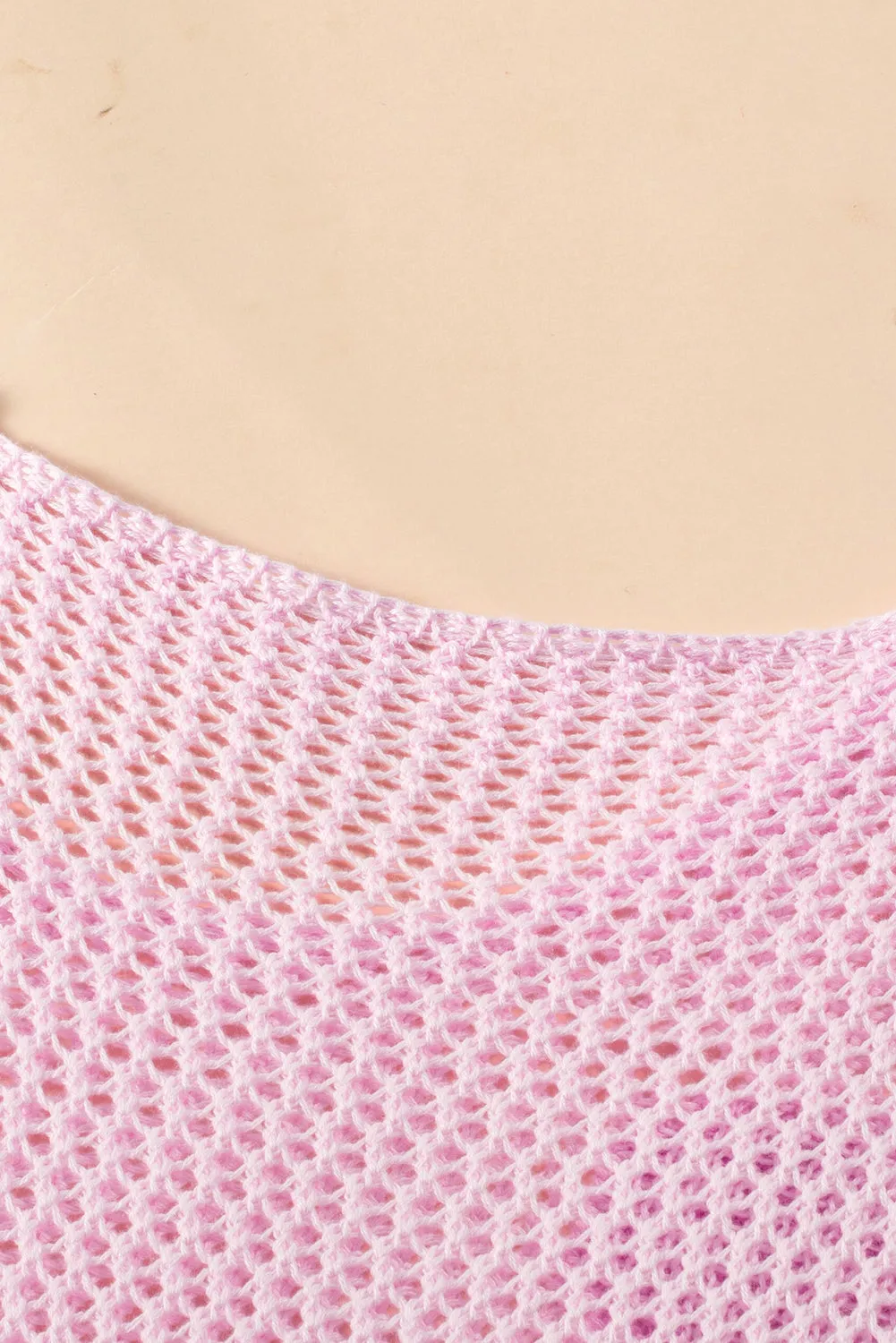 KaleaBoutique Big Flower Hollowed Knit Drop Shoulder Sweater