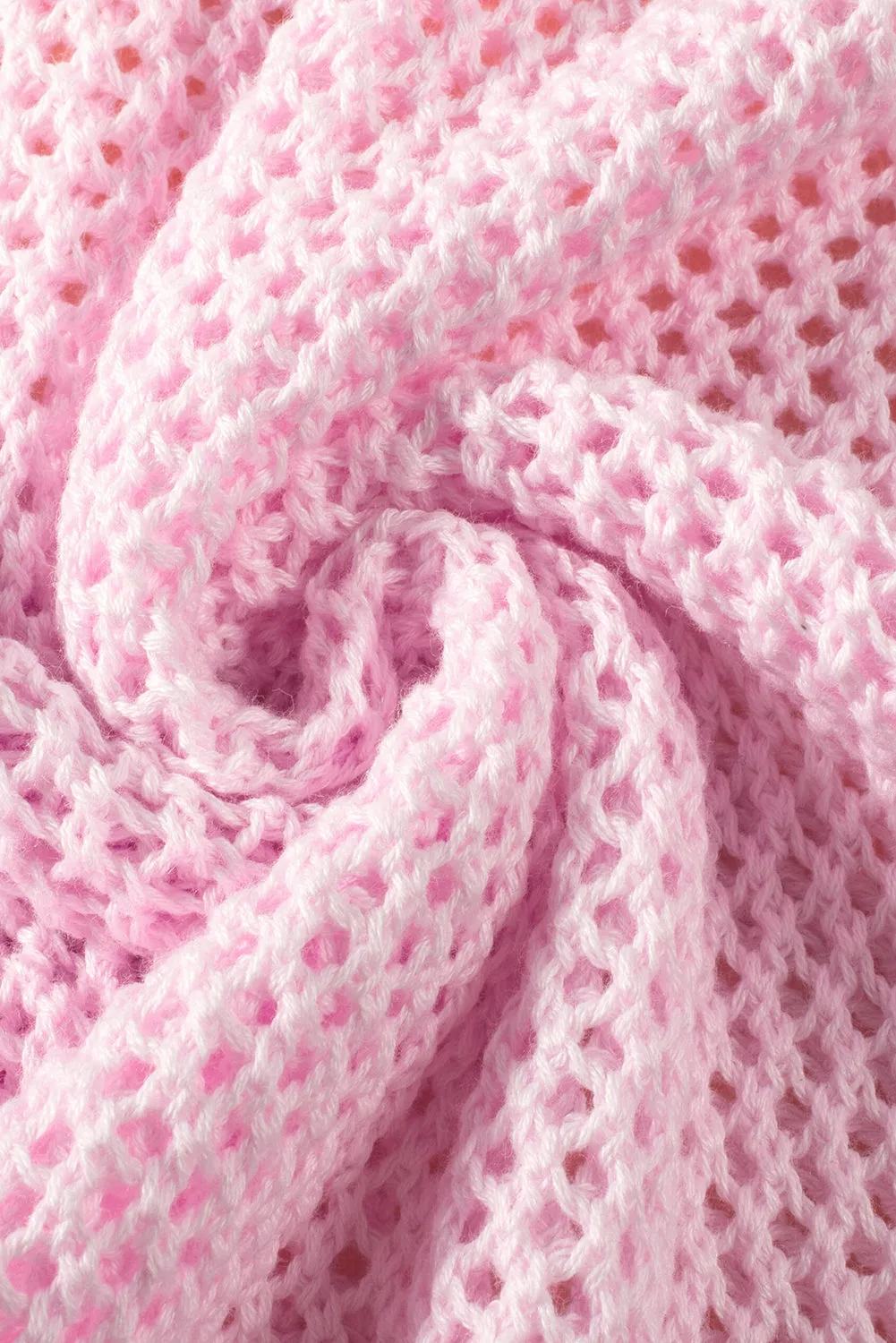 KaleaBoutique Big Flower Hollowed Knit Drop Shoulder Sweater