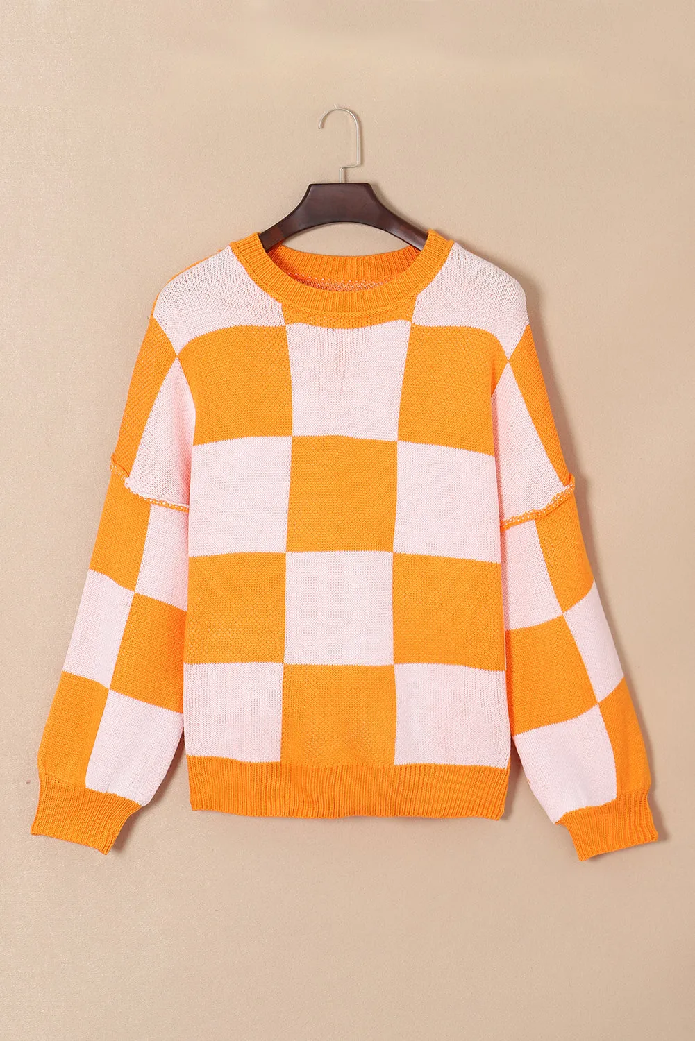 KaleaBoutique Checkered Bishop Sleeve Sweater