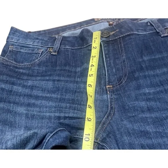 Kut From The Kloth Midrise Straight Boyfriend Jeans Women Size 12 Blue Denim
