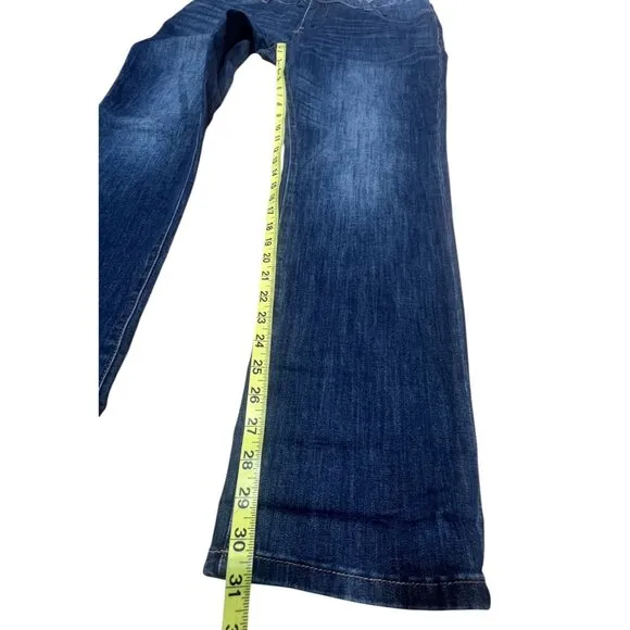 Kut From The Kloth Midrise Straight Boyfriend Jeans Women Size 12 Blue Denim