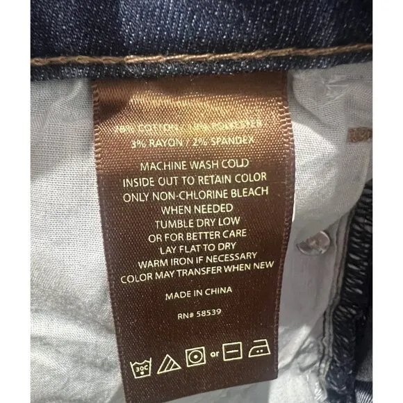 Kut From The Kloth Midrise Straight Boyfriend Jeans Women Size 12 Blue Denim