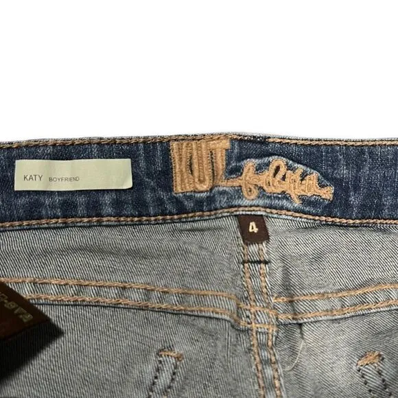 Kut From The Kloth Katy Boyfriend Skinny Distressed Blue Jeans 4