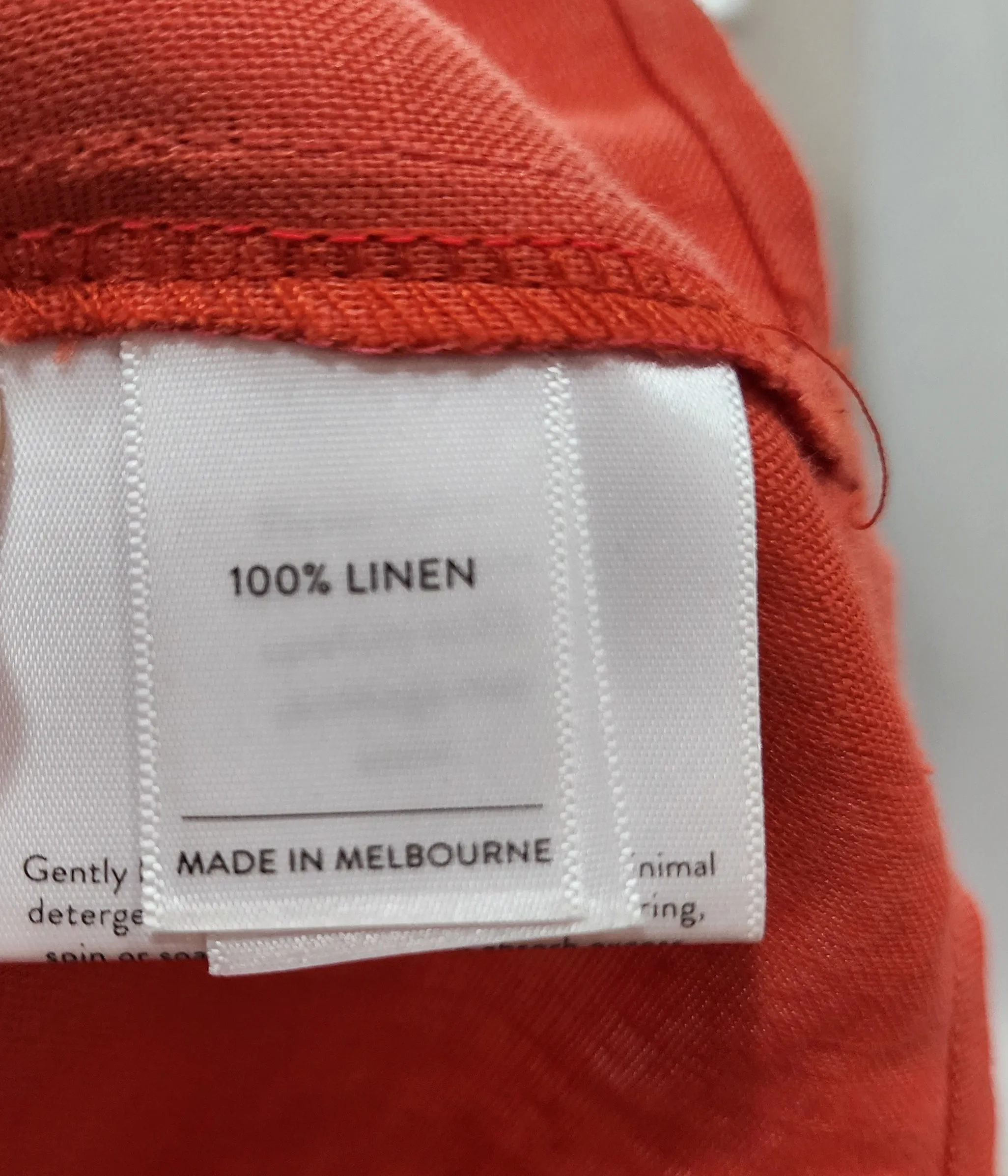 Kuwaii orange linen sleeveless top size 14