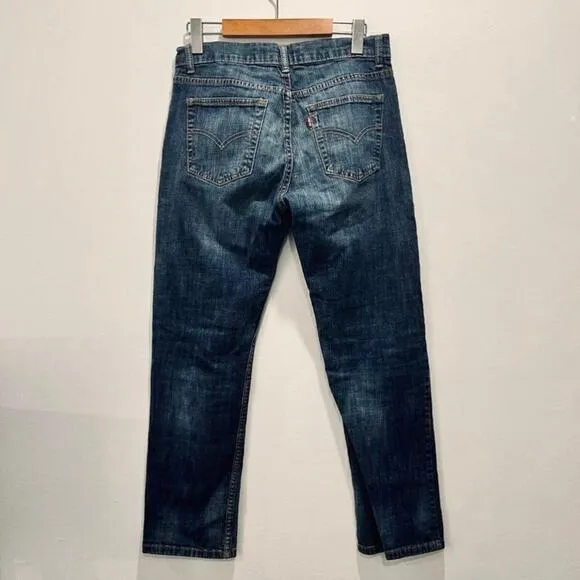 Levi's 541 Athletic Boyfriend Fit High Waist Medium Wash Straight Leg Ankle Crop