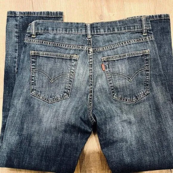 Levi's 541 Athletic Boyfriend Fit High Waist Medium Wash Straight Leg Ankle Crop