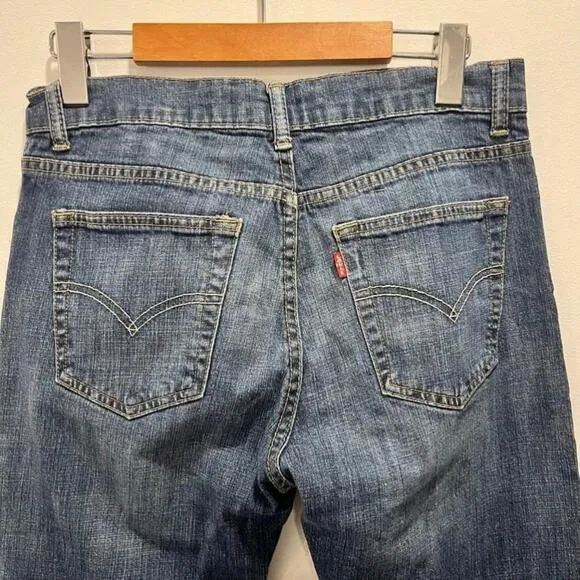 Levi's 541 Athletic Boyfriend Fit High Waist Medium Wash Straight Leg Ankle Crop