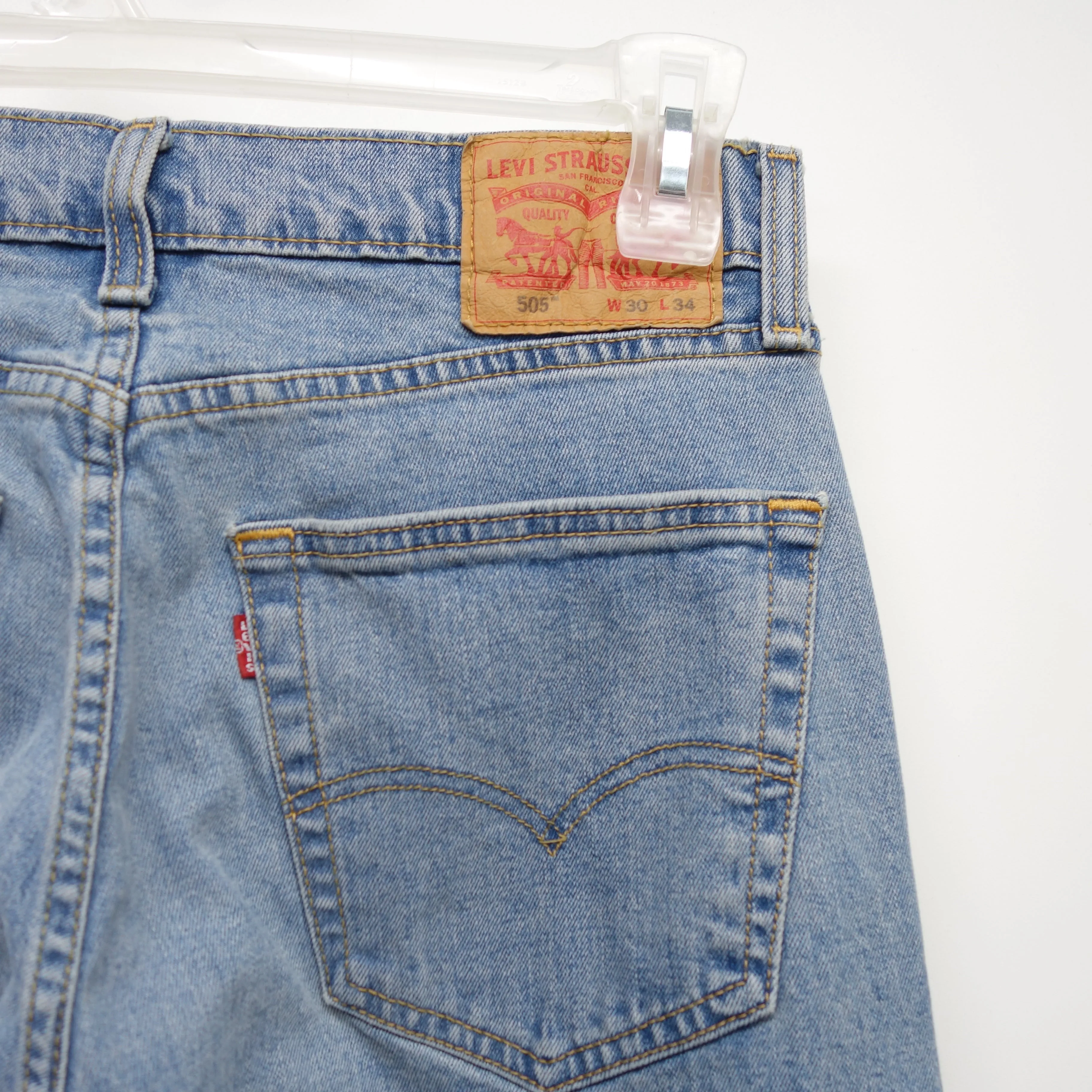Levi's Mens 505 1765 Regular Fit Straight Leg Medium Denim Jeans 30 x 34