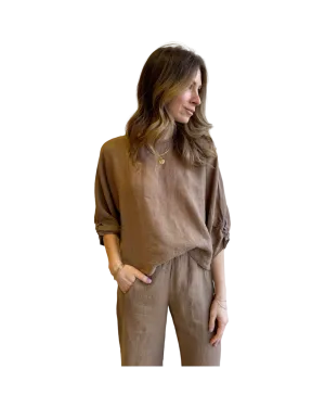 Linen CASS top in bark