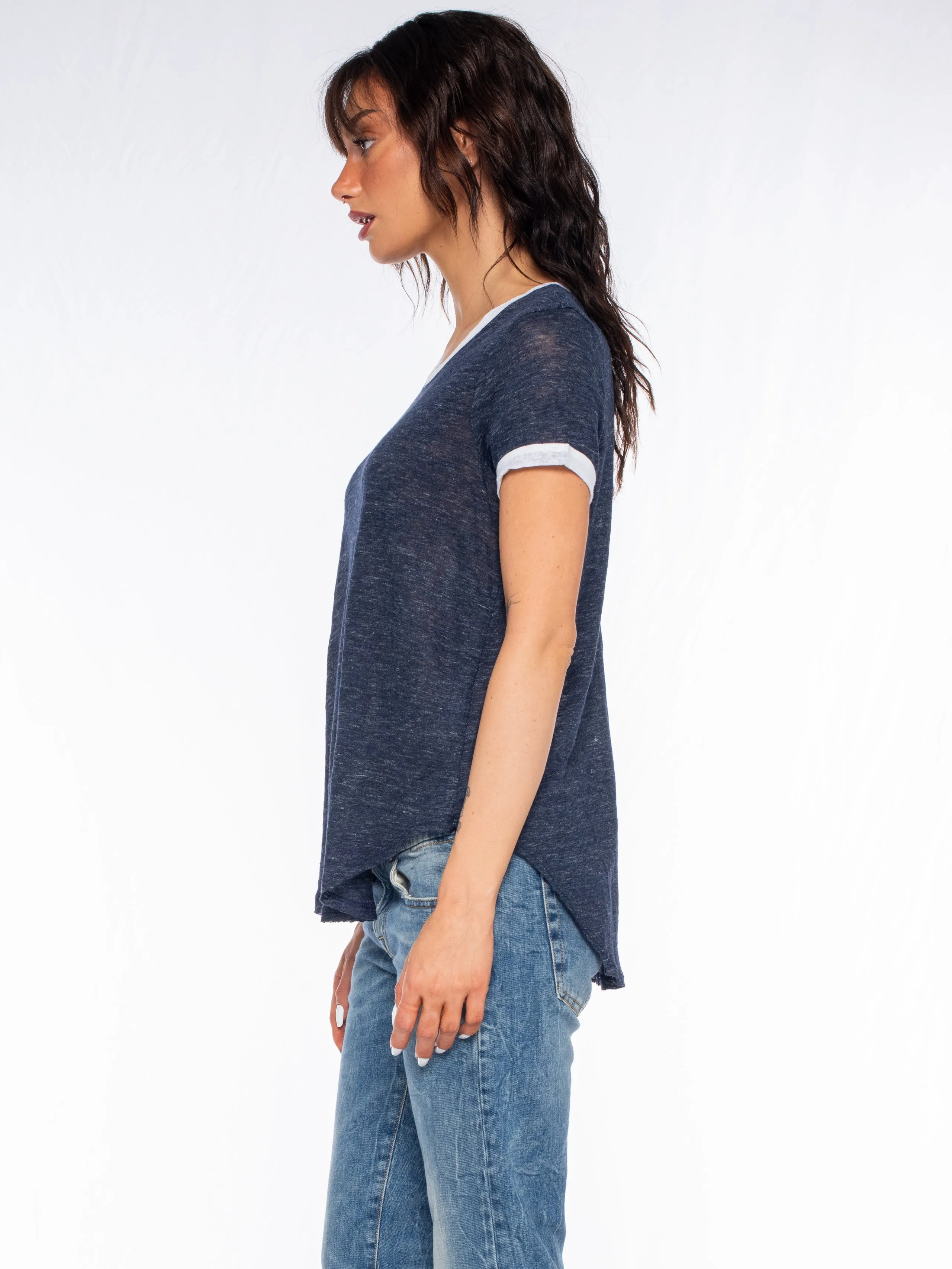 Linen S/S Ringer Shirttail