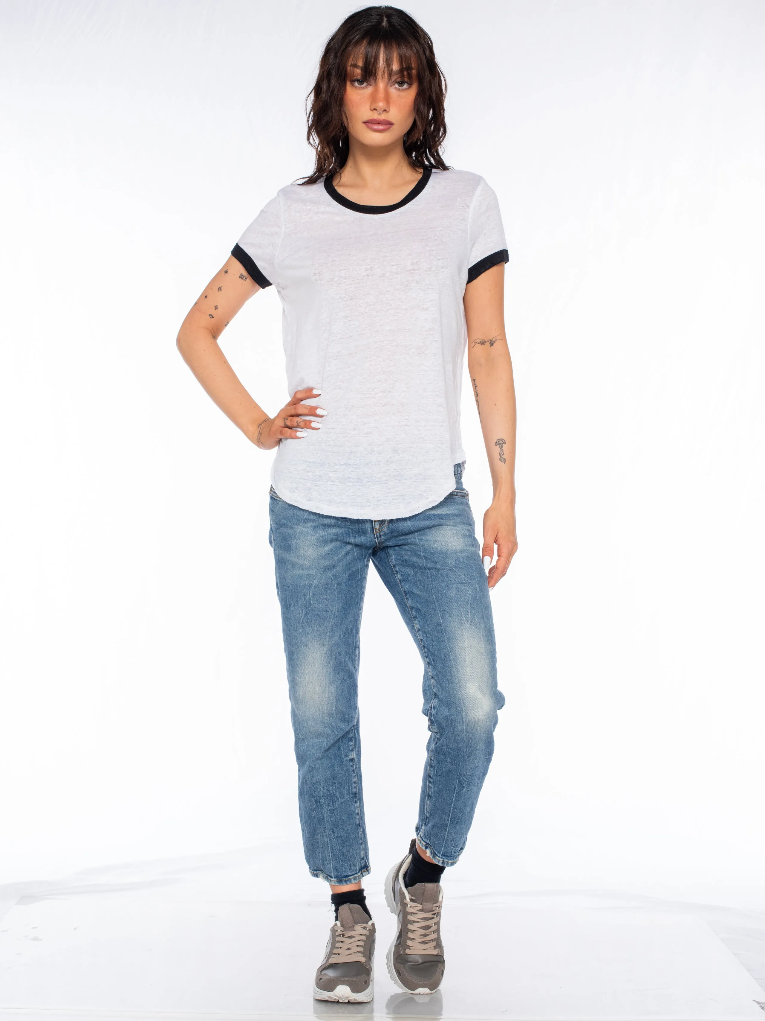 Linen S/S Ringer Shirttail